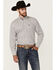 Image #1 - Rough Stock by Panhandle Men's Dobby Print Long Sleeve Button-Down Western Shirt, White, hi-res