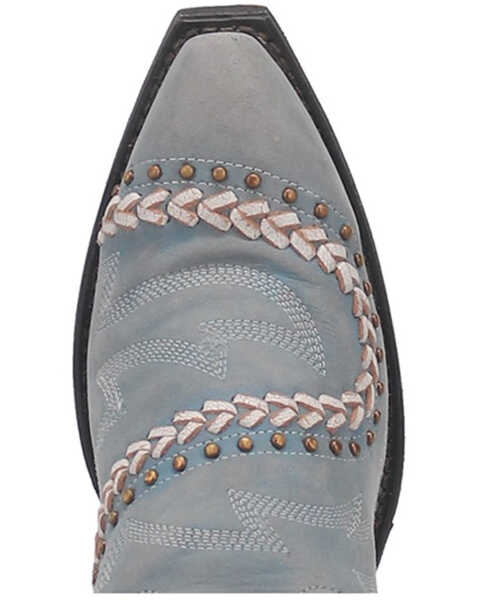 Image #6 - Laredo Women's Fancy Leather Western Boot - Snip Toe, Light Blue, hi-res