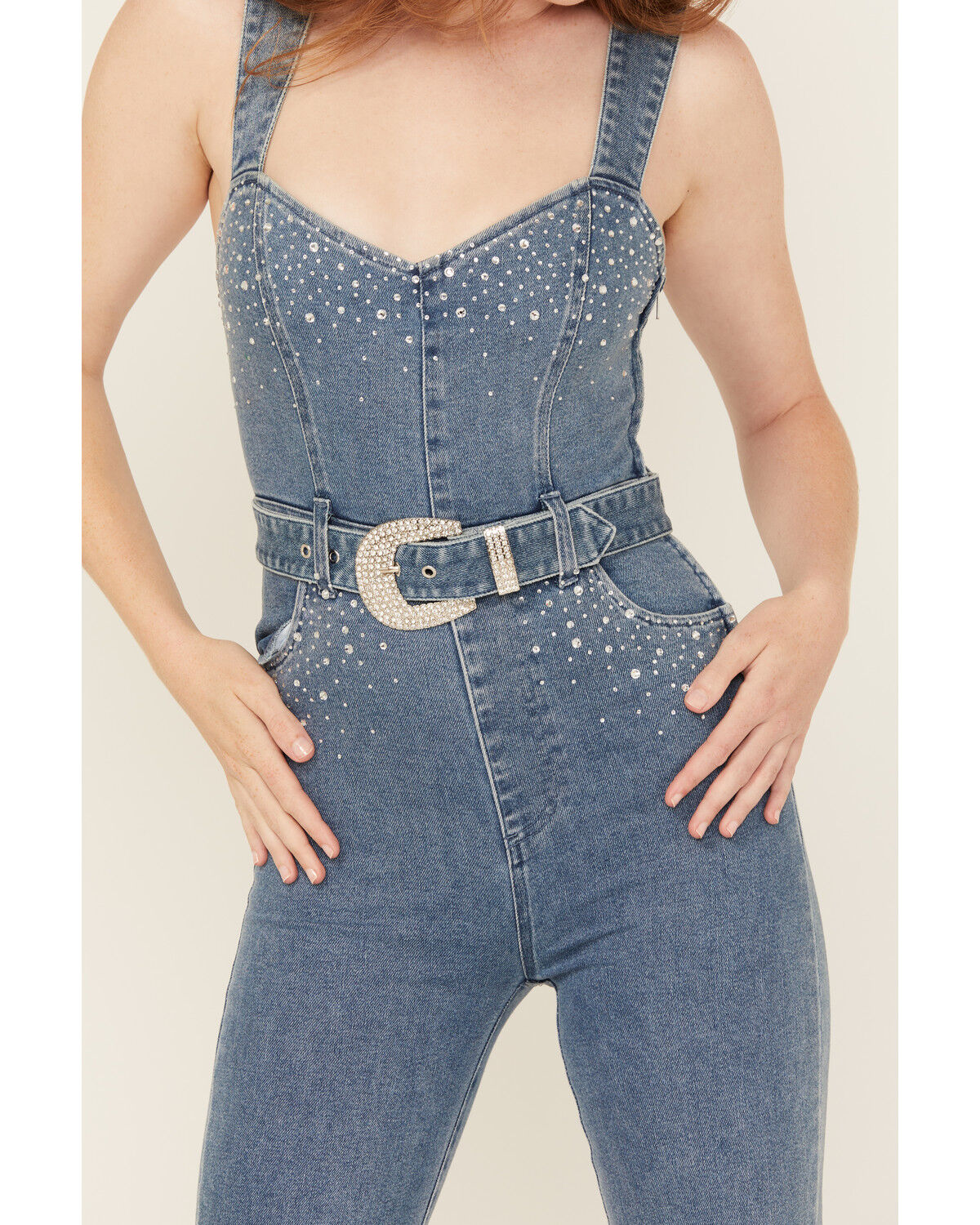 Image #4 - Show Me Your Mumu Women's Venetian Rhinestone Jumpsuit, Blue, hi-res