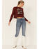 Image #4 - Shyanne Women's Horses Keep Me Stable Graphic Cropped Thermal Shirt, Chocolate, hi-res