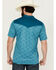 Image #4 - RANK 45® Men's Cameron Color Block Short Sleeve Polo Shirt , Teal, hi-res