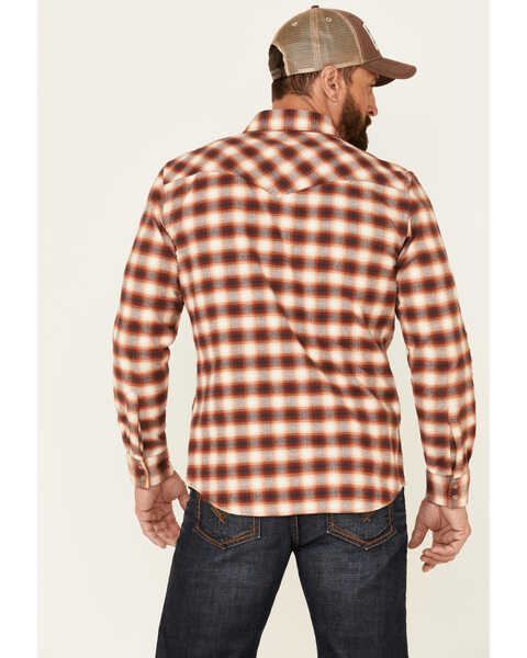 Pendleton Men's Red Wyatt Small Plaid Long Sleeve Snap Western Shirt , Red, hi-res