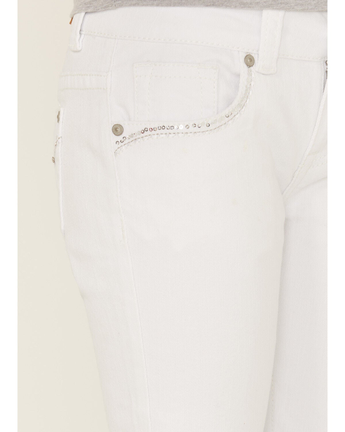 Shyanne Girls' Rhinestone Bootcut Stretch Denim Jeans, White
