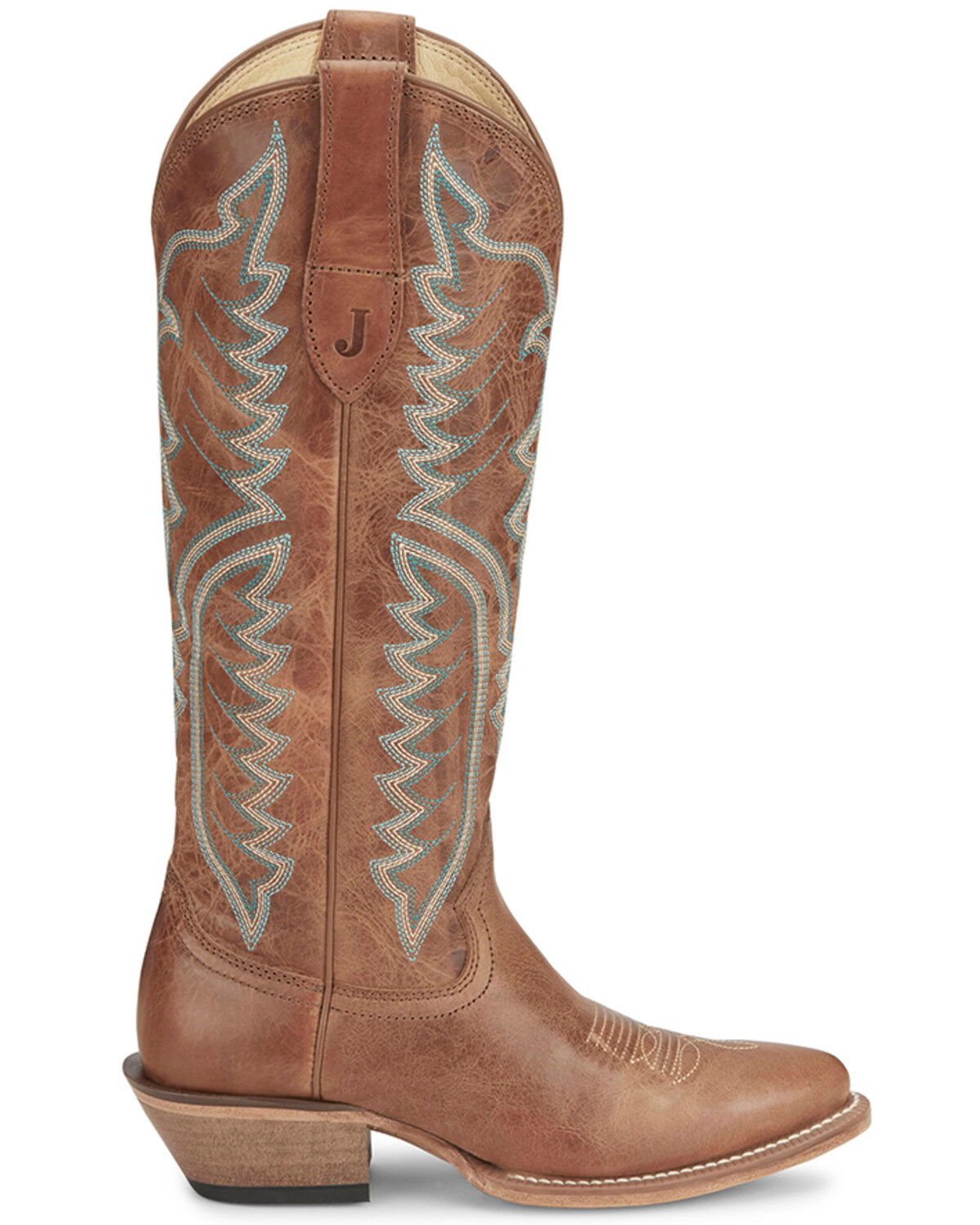 Image #2 - Justin Women's Evelyn Tall Western Boots - Snip Toe, Brown, hi-res