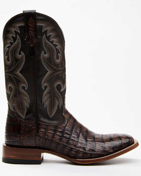 Cody James Men's Dark Brown Exotic Caiman Tail Skin Western Boots - Broad Square Toe, Black, hi-res