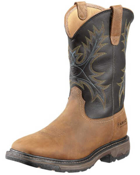 Image #1 - Ariat Men's WorkHog® Waterproof Work Boots - Steel Toe, Aged Bark, hi-res