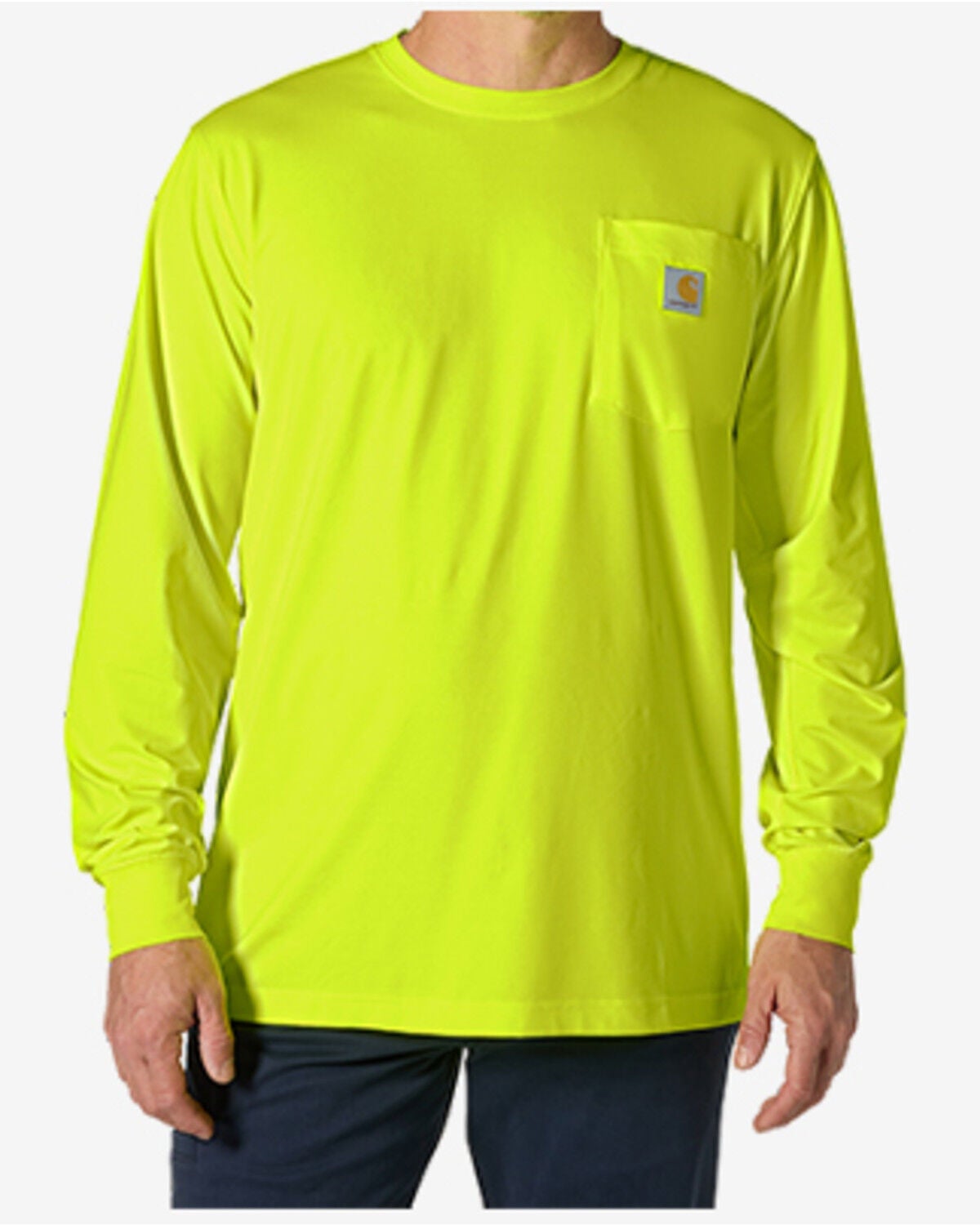 Image #1 - Carhartt Men's Force&reg; Relaxed Hi-Vis Long Sleeve Work T-Shirt, Bright Yellow, hi-res