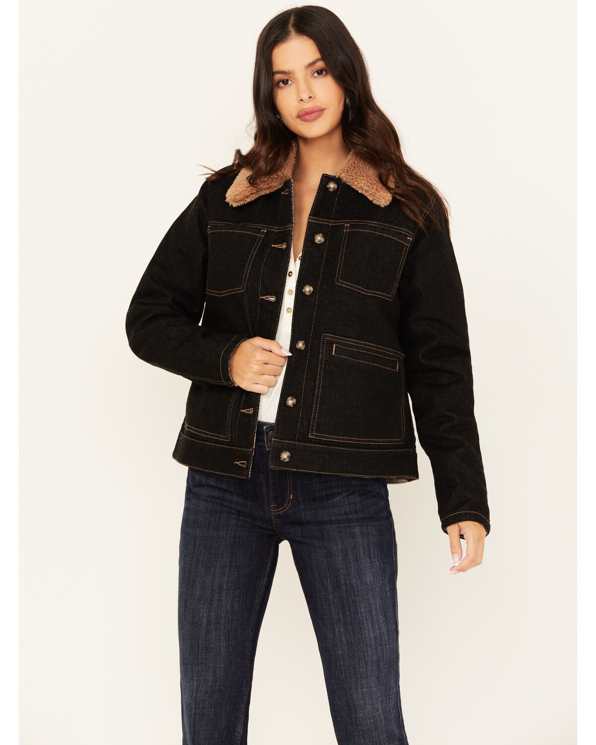 Image #1 - Idyllwind Women's Easton Reversible Denim Blanket Jacket, Black, hi-res