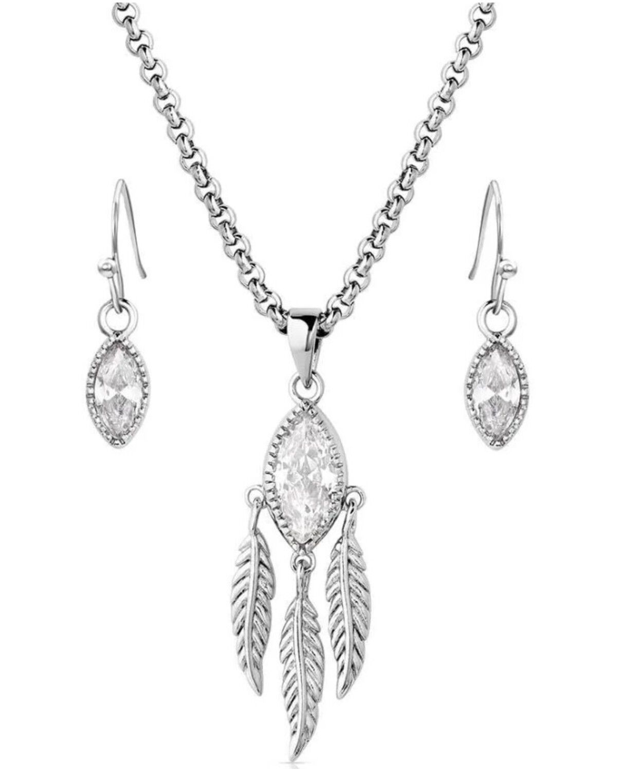 Image #1 - Montana Silversmiths Women's Catching Light Jewelry Set - 2 Piece, Silver, hi-res