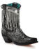 Image #1 - Corral Women's Overlay Crystal Fringe Booties - Snip Toe, Silver, hi-res