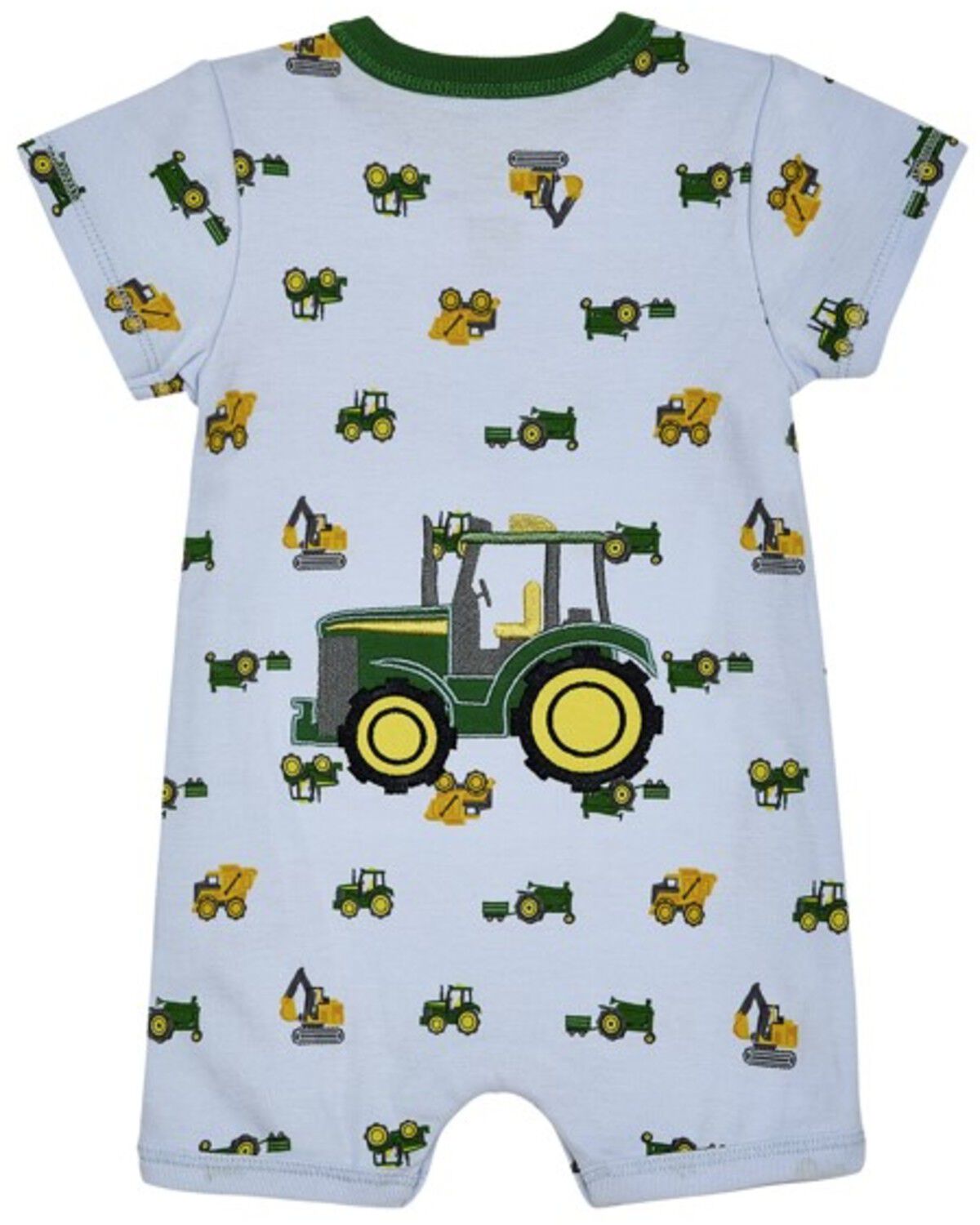 Image #2 - John Deere Infant Boys' Farm Equipment Short Sleeve Onesie, Blue, hi-res