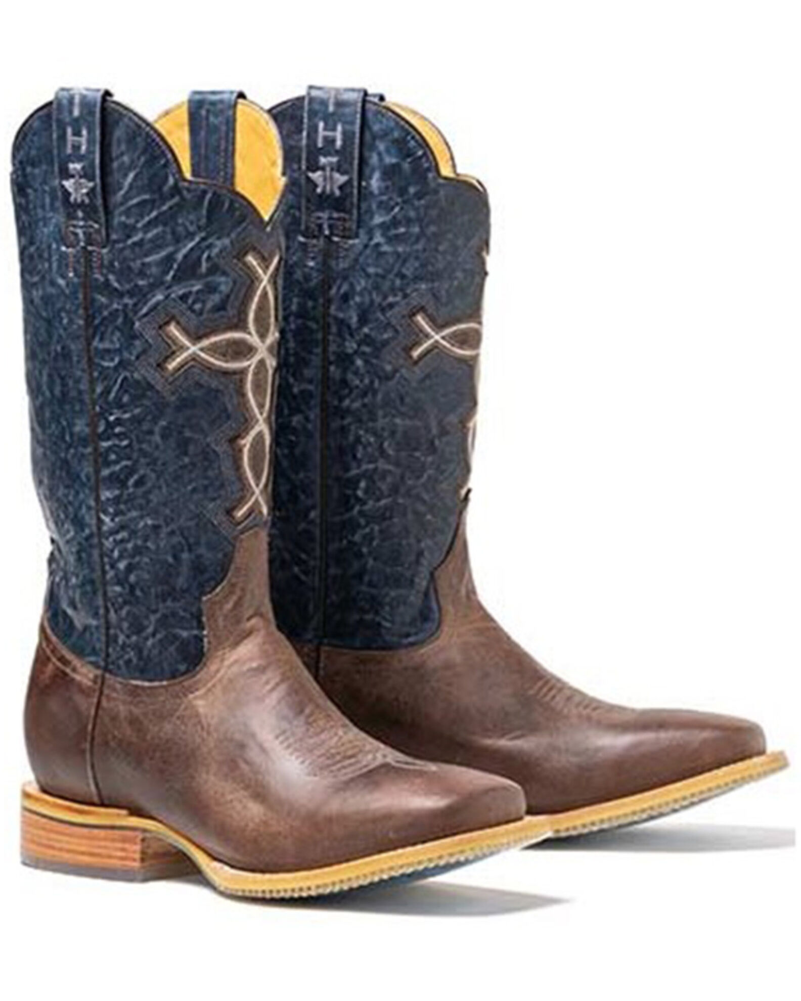Tin Haul Men s Ichtus Cross Western Boots Broad Square Toe