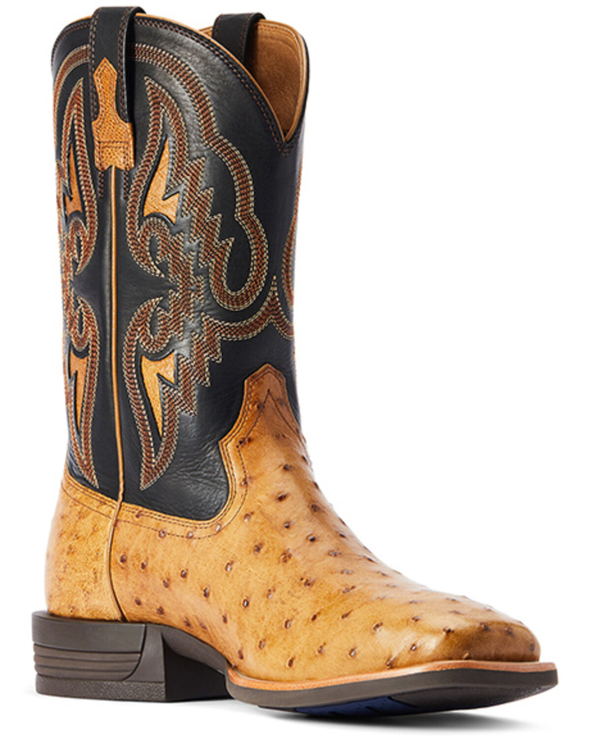 Image #1 - Ariat Men's Dagger Full-Quill Ostrich Exotic Western Boots - Broad Square Toe, Brown, hi-res