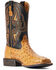 Image #1 - Ariat Men's Dagger Full-Quill Ostrich Exotic Western Boots - Broad Square Toe, Brown, hi-res