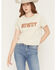 Image #1 - Blended Women's Howdy Rhinestone Short Sleeve Graphic Tee, Cream, hi-res