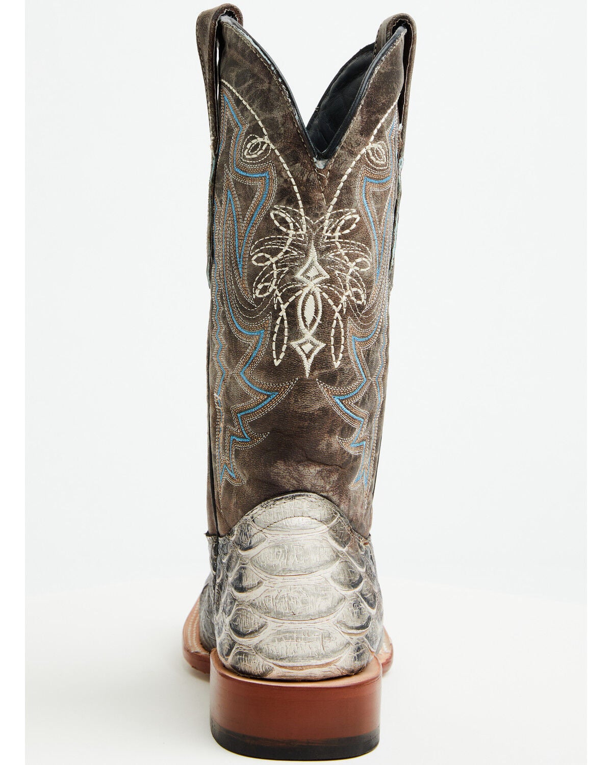 Image #5 - Tanner Mark Men's Python Print Western Boots - Broad Square Toe, Natural, hi-res