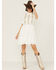Image #4 - Stetson Women's Embroidered Floral Ruffle Surplice Dress, White, hi-res