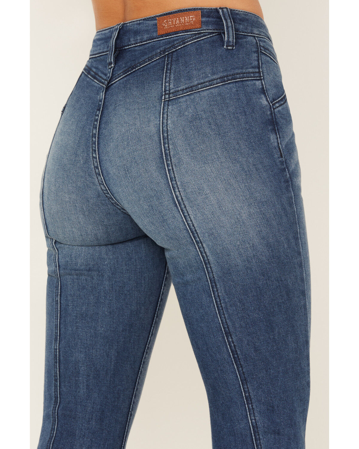 Image #2 - Shyanne Women's Medium Wash High Rise Eden Stretch Flare Jeans, Medium Wash, hi-res