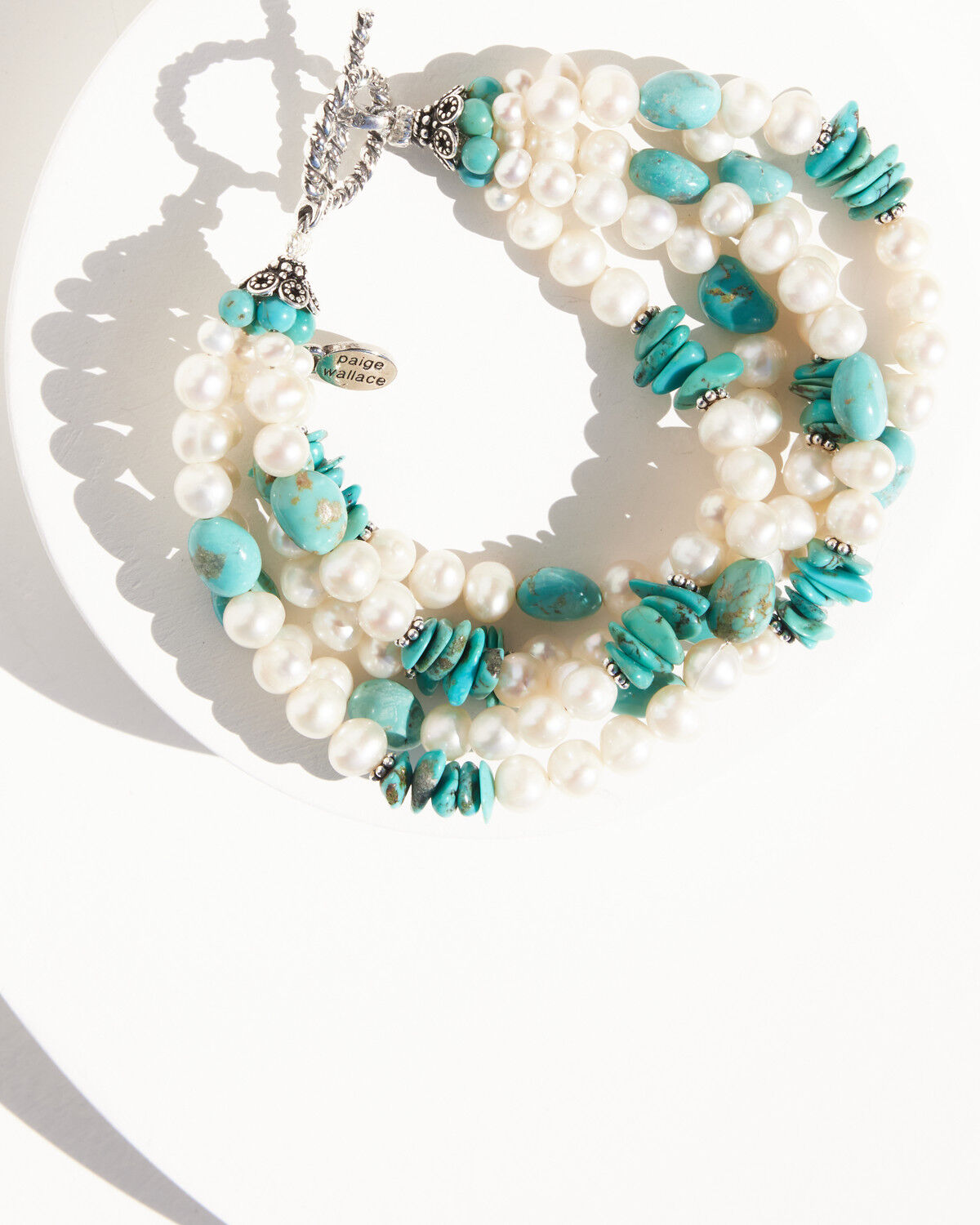 Image #2 - Paige Wallace Women's 5-Layer Pearl Bracelet, Silver, hi-res