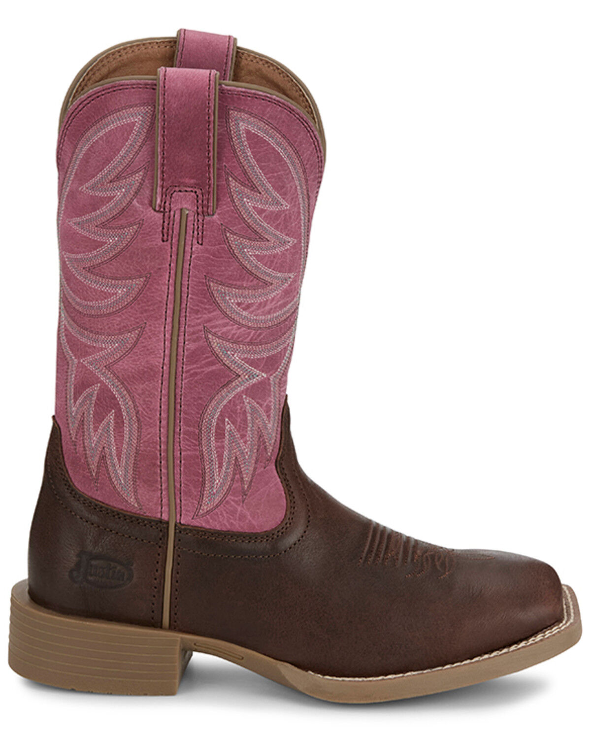 Image #2 - Justin Women's Demeter Performance Western Boots - Broad Square Toe, Pink, hi-res