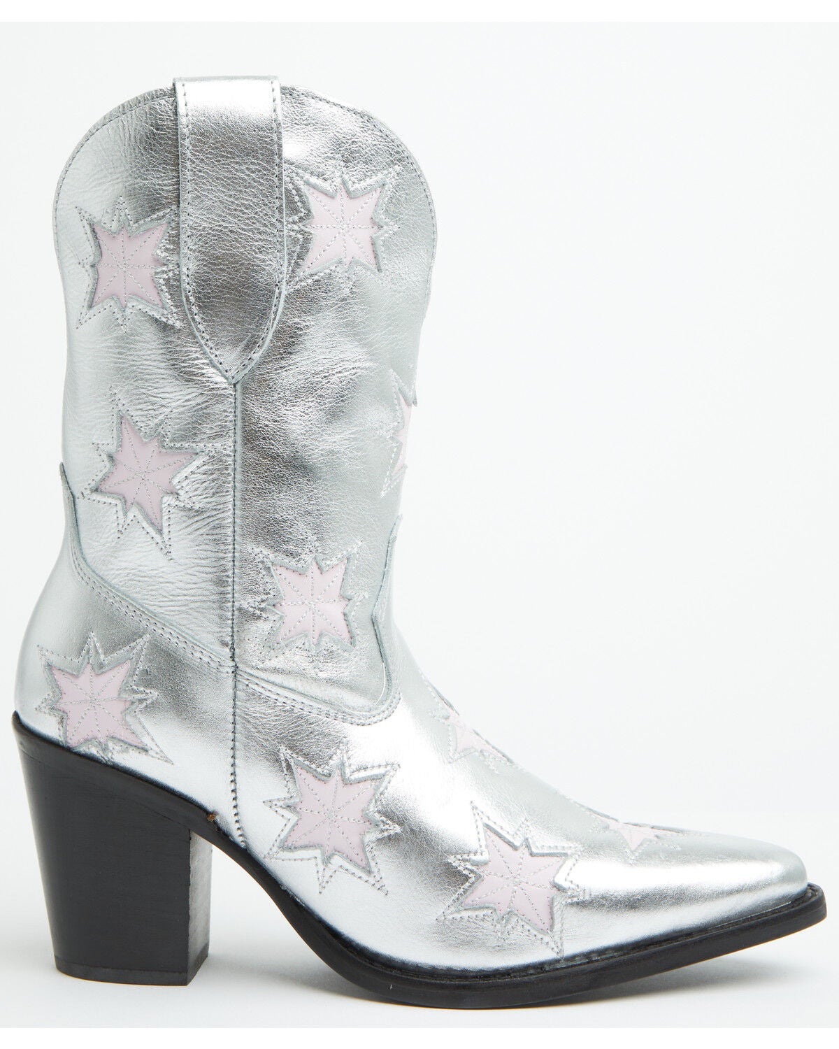 Image #2 - Dingo Women's Starburst Western Booties - Round Toe, Silver, hi-res