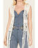 Image #2 - Rock & Roll Denim Women's Crochet Fringe Vest, Cream, hi-res