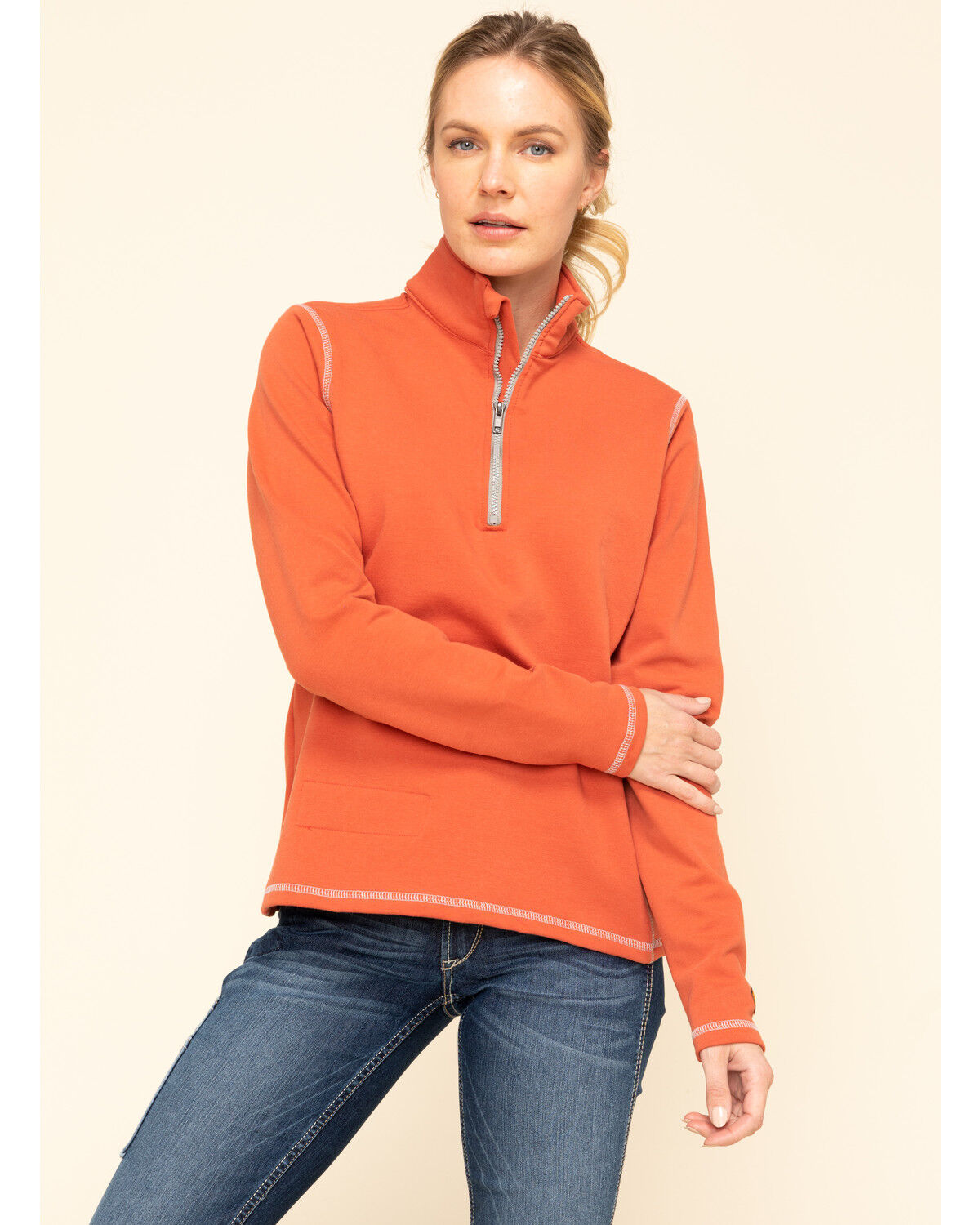 womens orange fleece jacket