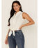 Idyllwind Women's Barewood Lace Button Front Top, White, hi-res