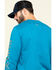 Image #5 - Hawx Men's Teal Sleeve Logo Long Sleeve Work T-Shirt , Teal, hi-res