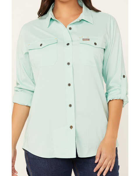 Image #3 - Ariat Women's Rebar Made Tough VentTEK DuraStretch Work Shirt , Blue, hi-res