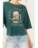 Image #3 - Cleo + Wolf Women's Aria Short Sleeve Boxy Cropped Graphic Tee, Forest Green, hi-res