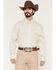 Image #1 - George Strait by Wrangler Men's Geo Print Long Sleeve Button-Down Stretch Western Shirt, Cream, hi-res