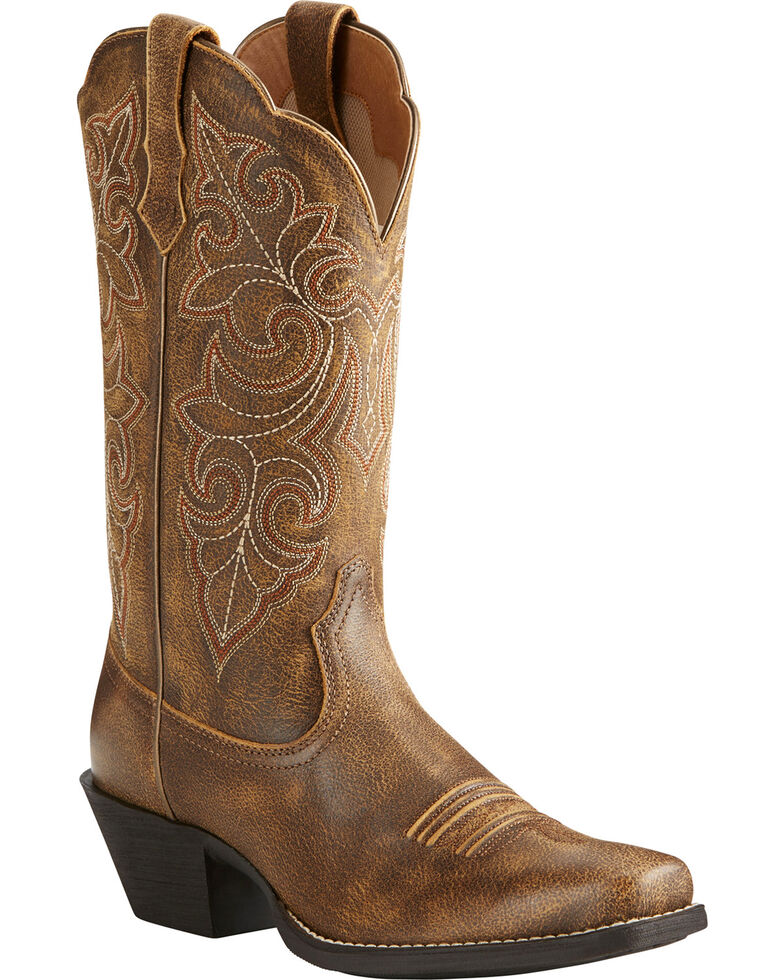 Ariat Women&#39;s Round Up Distressed Leather Cowgirl Boots - Square Toe | Sheplers