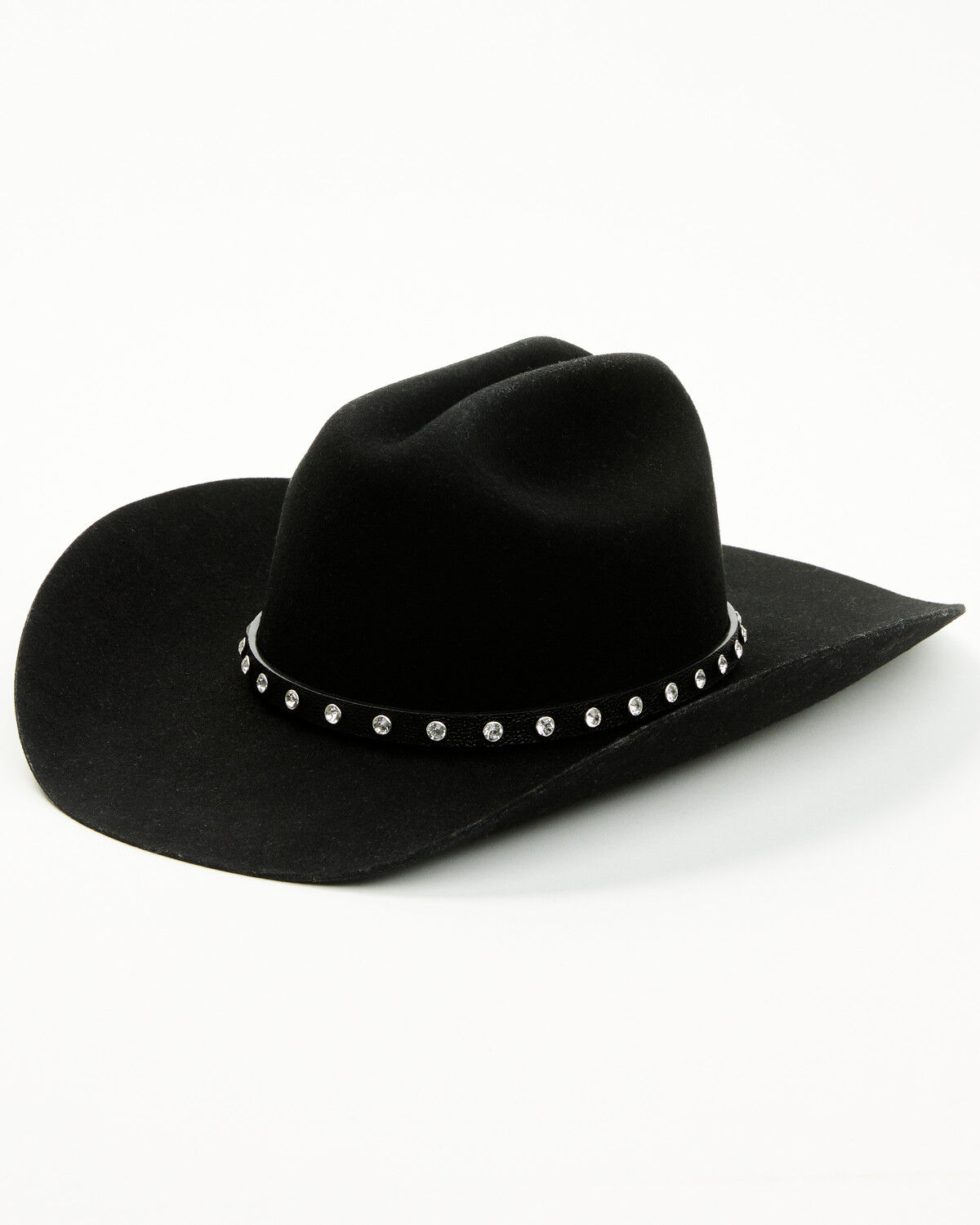 Image #1 - Wrangler Women's Rhinestone Wool Cowboy Hat, Black, hi-res
