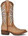 Image #2 - Corral Girls' Straw Embroidery Western Boots - Square Toe, Tan, hi-res