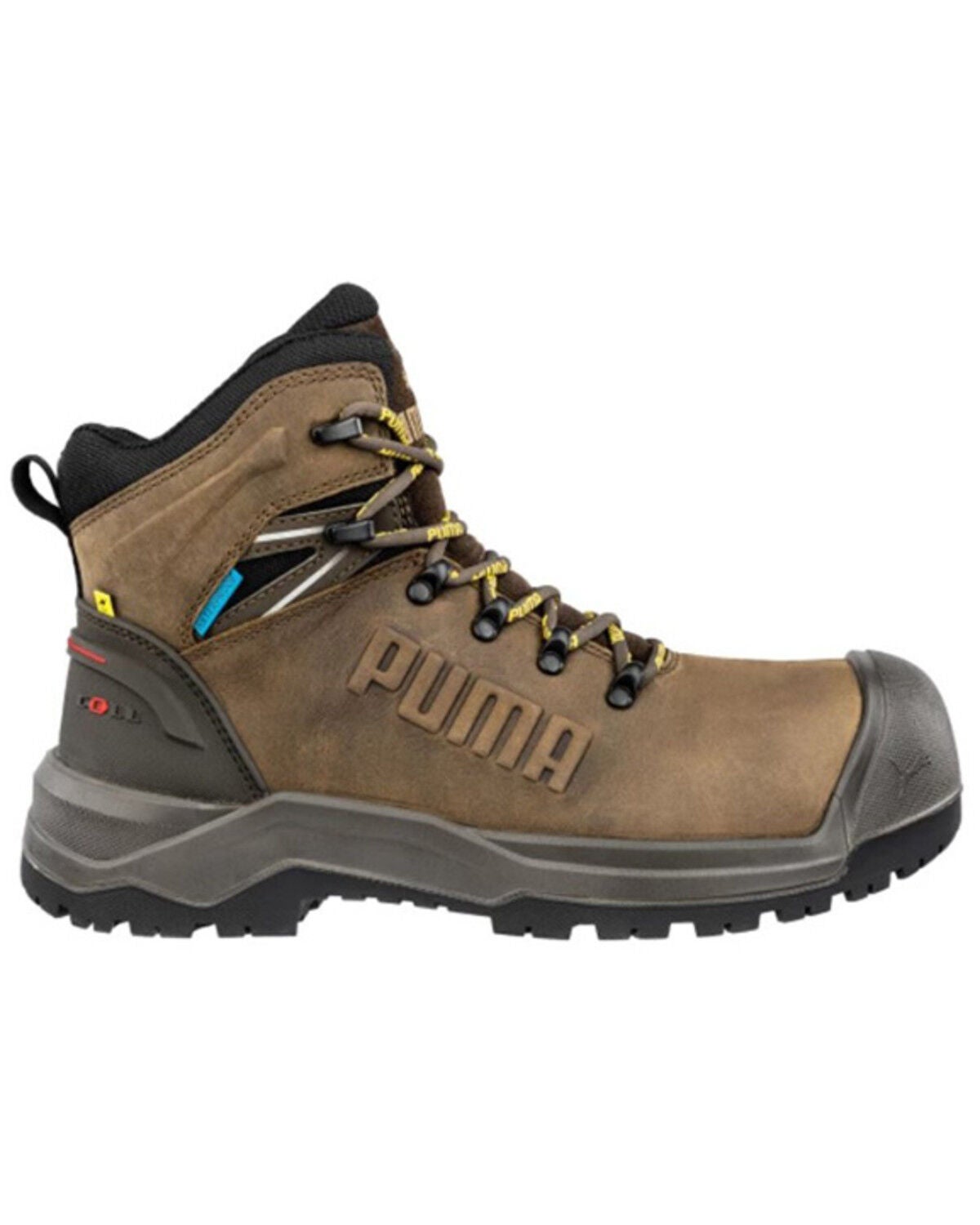 Puma Safety Men's Iron HD Mid Waterproof Work Boots - Composite Toe, Brown, hi-res