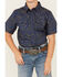 Image #3 - Cody James Boys' Meadowlark Floral Print Short Sleeve Snap Western Shirt, Navy, hi-res