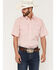 Image #1 - Ely Walker Men's Tonal Striped Short Sleeve Pearl Snap Western Shirt, Pink, hi-res