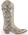 Image #3 - Corral Women's Floral Overlay Embroidered Stud and Crystals Western Boots - Snip Toe, White, hi-res