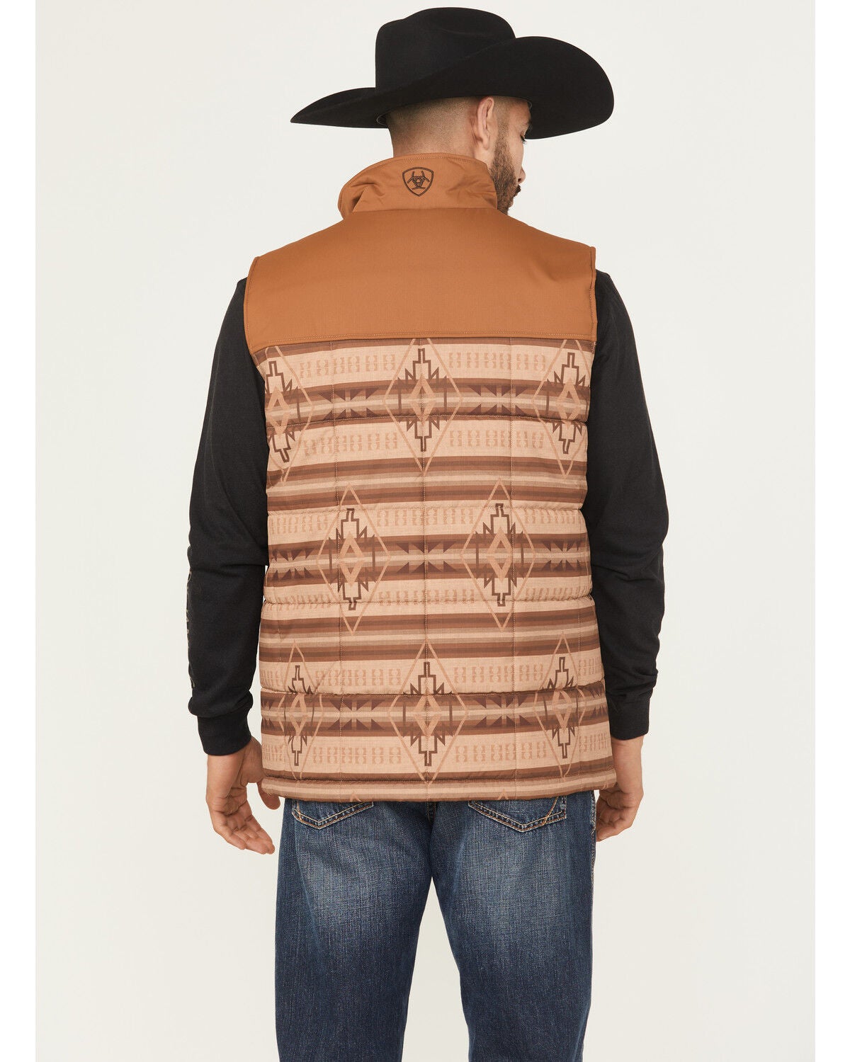 Image #4 - Ariat Men's Crius Southwestern Print Concealed Carry Insulated Vest, Khaki, hi-res