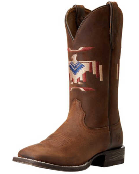 Image #1 - Ariat Men's Curcuit Thunderbird Chimayo Embroidered Western Boots - Broad Square Toe , Brown, hi-res
