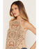 Image #2 - Shyanne Women's Wren Embroidered Hanky Hem Tank, Khaki, hi-res
