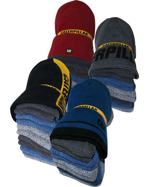 Image #1 - Caterpillar Men's Knit Sock and Beanie Bundle , Multi, hi-res
