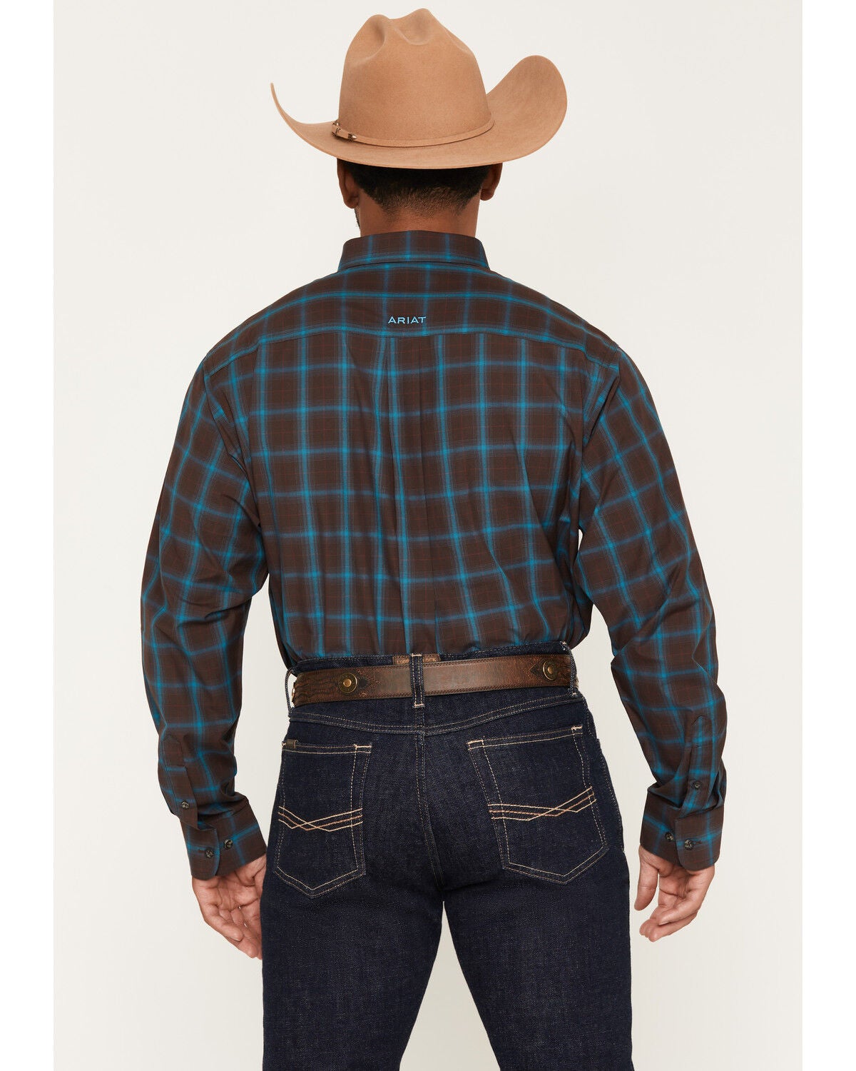 Image #4 - Ariat Men's Pro Series Duff Plaid Print Long Sleeve Button-Down Western Shirt, Chocolate, hi-res