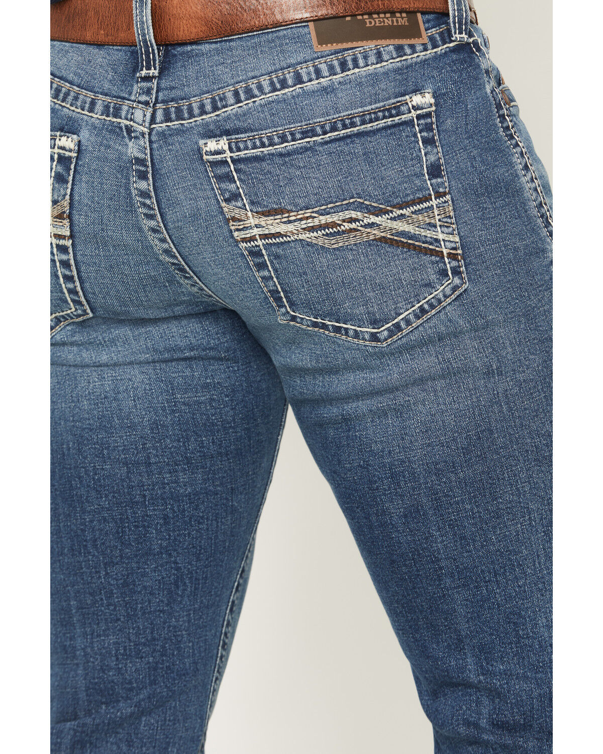 Image #4 - Ariat Men's M8 Zane Medium Wash Modern Slim Stretch Denim Jeans, Medium Wash, hi-res