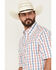 Image #2 - George Strait by Wrangler Men's Plaid Print Short Sleeve Button-Down Western Shirt, White, hi-res
