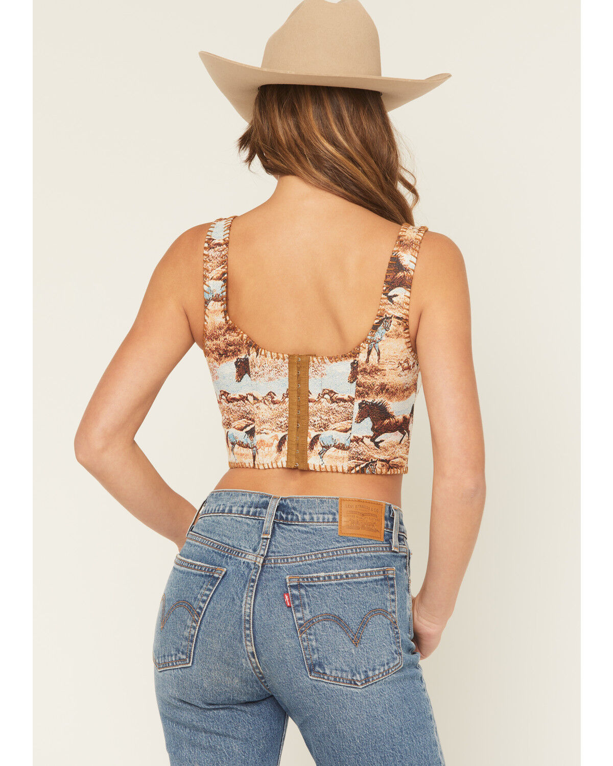 Image #4 - Blue B Women's Horse Tapestry Sleeveless Bustier Top, Multi, hi-res
