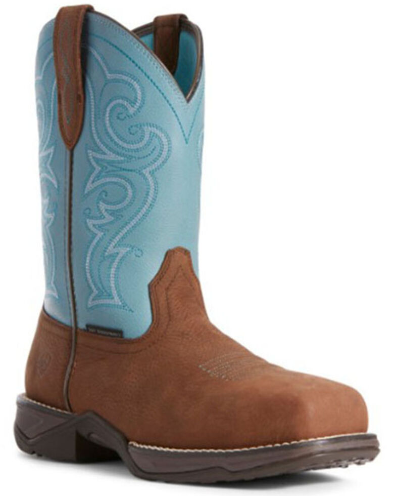 Ariat Women's Latico Brown & Arctic Anthem Pull-On Work Boot - Square Toe, Tan, hi-res