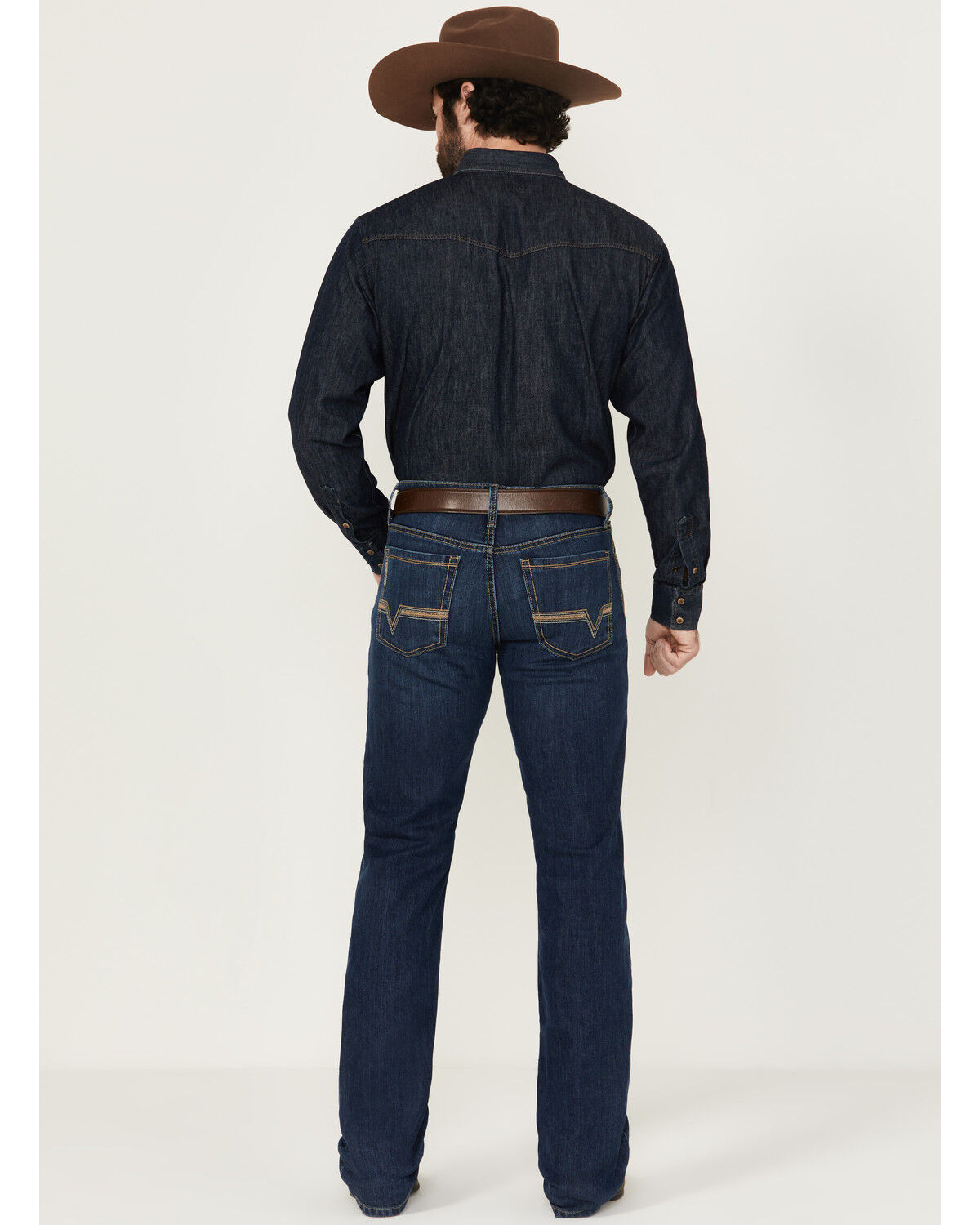 Image #3 - Cinch Men's Ian Dark Wash Slim Bootcut Performance Stretch Denim Jeans, Indigo, hi-res