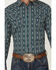 Gibson Men's Bone Southwestern Stripe Long Sleeve Snap Western Shirt , Teal, hi-res